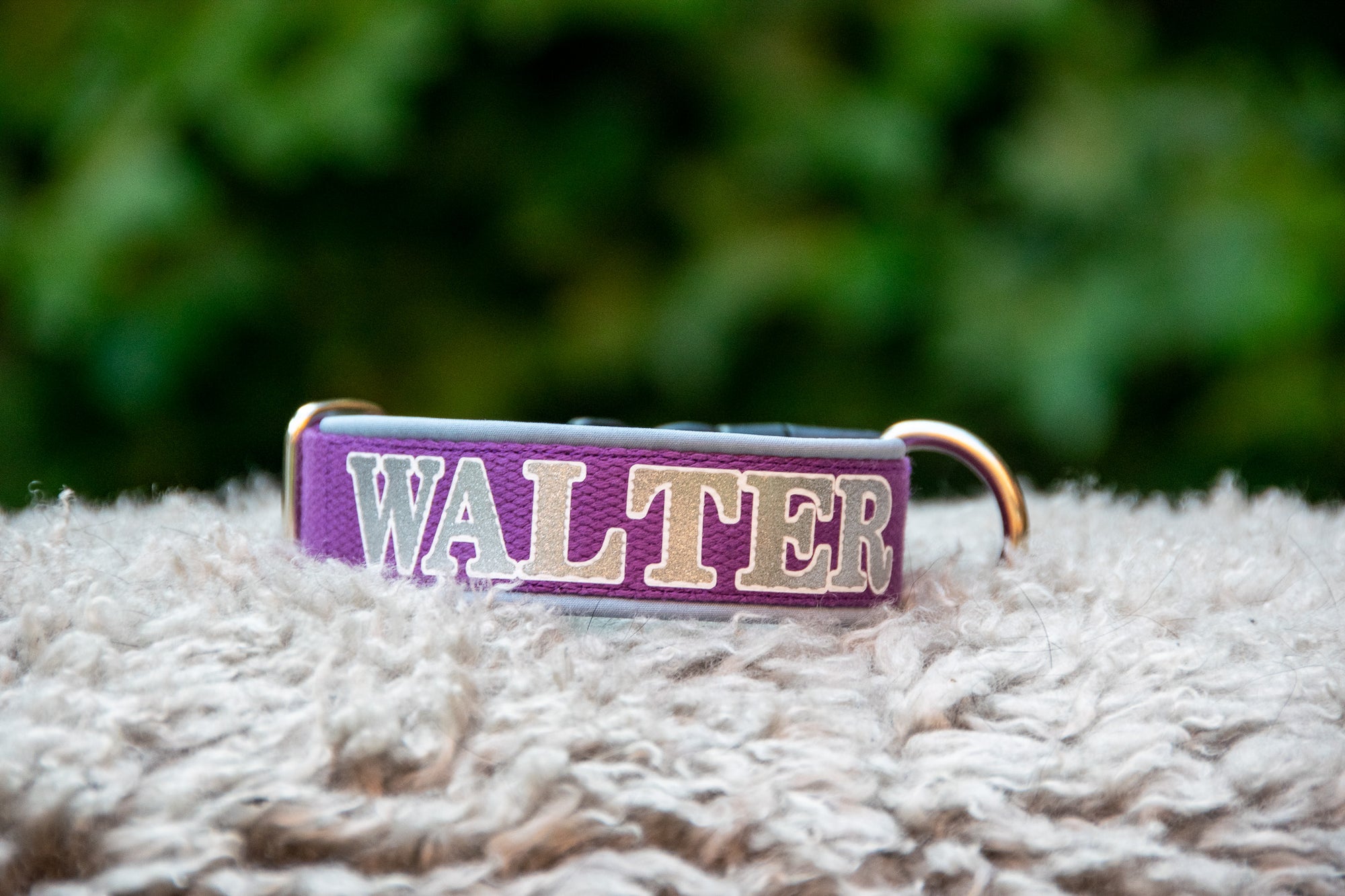 Fast justerbart halsband med tryck - 3,5cm